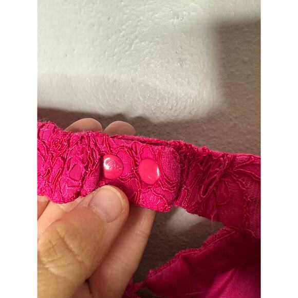 BARDOT Vibrant Pink Ivanna Lace Peek-A-Boo Cutout Midi Dress Size US 2 - Picture 12 of 12